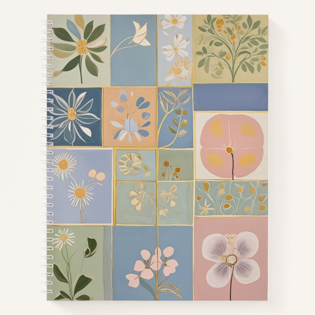 Carnet Mosaïque botanique en fleurs (Devant)