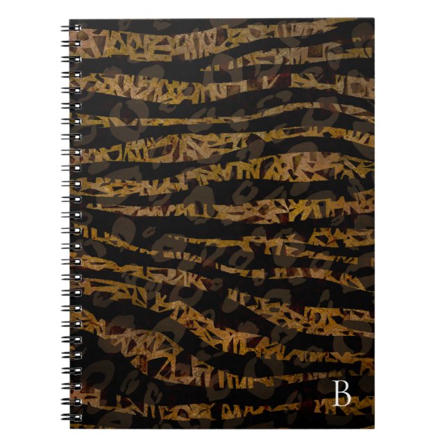 Carnet Mosaïque Chic Élégant Safari Glam Imprimé Jungle (Devant)