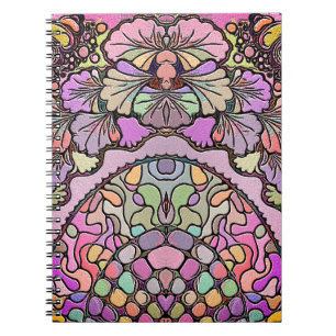 Carnet Mosaïque de fleurs rose rose pansement floral élég