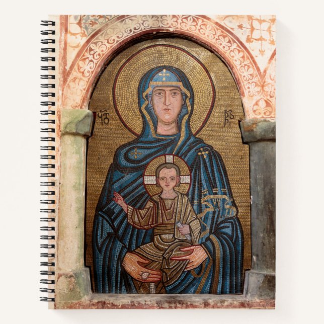 Carnet Mosaïque de la Vierge Marie et de Jésus (Devant)