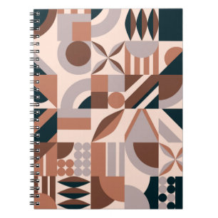 Carnet Mosaïque géométrique colorée, fond abstrait.