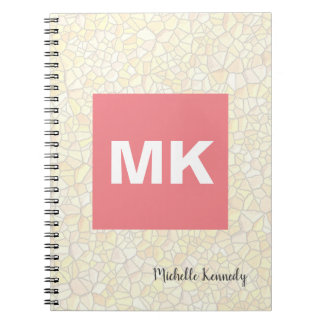 Carnet Mosaïque moderne professionnelle monogrammée rose