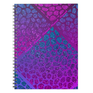 Carnet Mosaïque moderne violet, rose et bleu Asymétrique