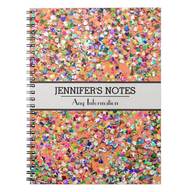 Carnet Mosaïque multicolore Parties scintillant moderne G (Devant)