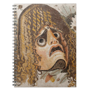 Carnet Mosaïque romaine, avec le masque, le feuille et l