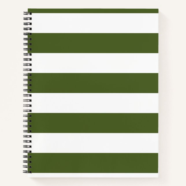 Carnet Moss foncé Grandes vertes et blanches (Devant)
