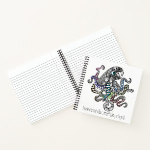 Carnet Mot de passe en ligne colorée doodle octopus