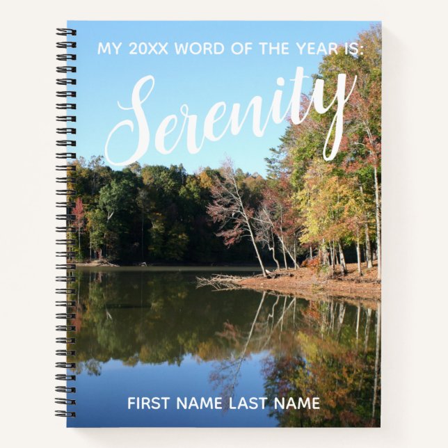 Carnet Mot du année 2018 Sérénité avec lac réfléchissant (Devant)