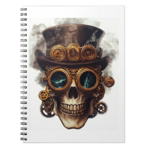 Carnet Moteur crâne Steampunk