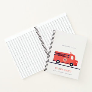 Carnet Moteur de camion feu de la Marine Rouge mignonne M