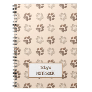 Carnet Moteur d'empreinte de chien personnalisable