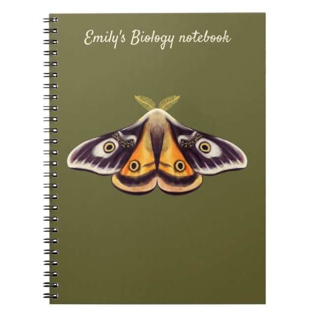 Carnet Moth Biologie Insect Art Goblincore Saturne Vert (Devant)