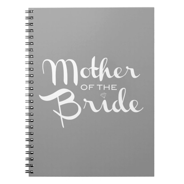 Carnet Mother of Bride Retro Script White on Grey (Devant)