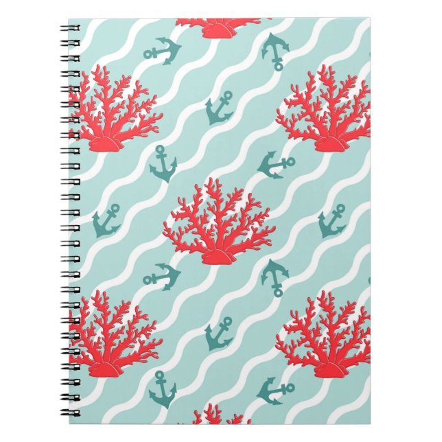 Carnet Motif 1 de corail rouge (Devant)