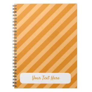Carnet Motif à bandes diagonales orange carottes délicate