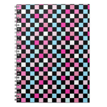 Motif à carreaux bleu et rose vintage
