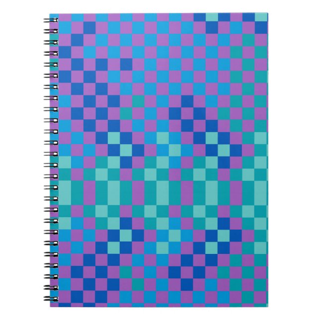 Carnet Motif à carreaux serpent rétro  (Devant)