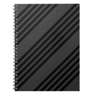Carnet Motif à cinq bandes noir et charbon de bois