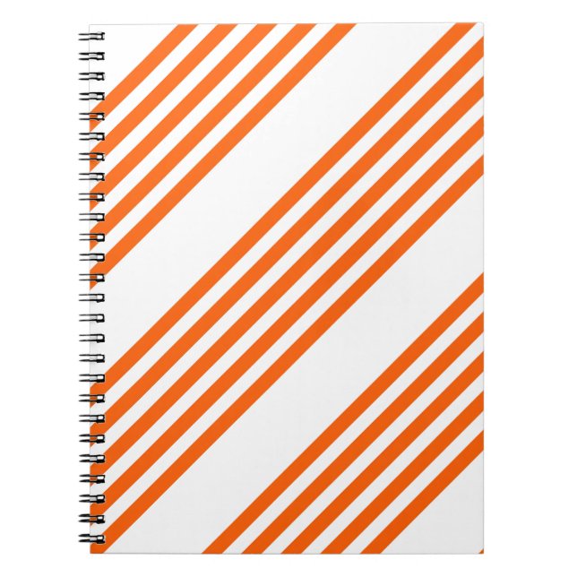 Carnet Motif à cinq bandes orange et blanc (Devant)