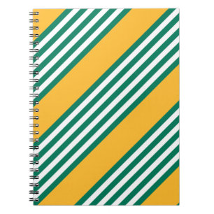 Carnet Motif à cinq bandes vert et blanc avec jaune
