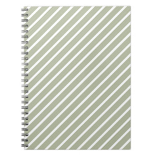 Carnet Motif à cinq bandes vert et blanc olive