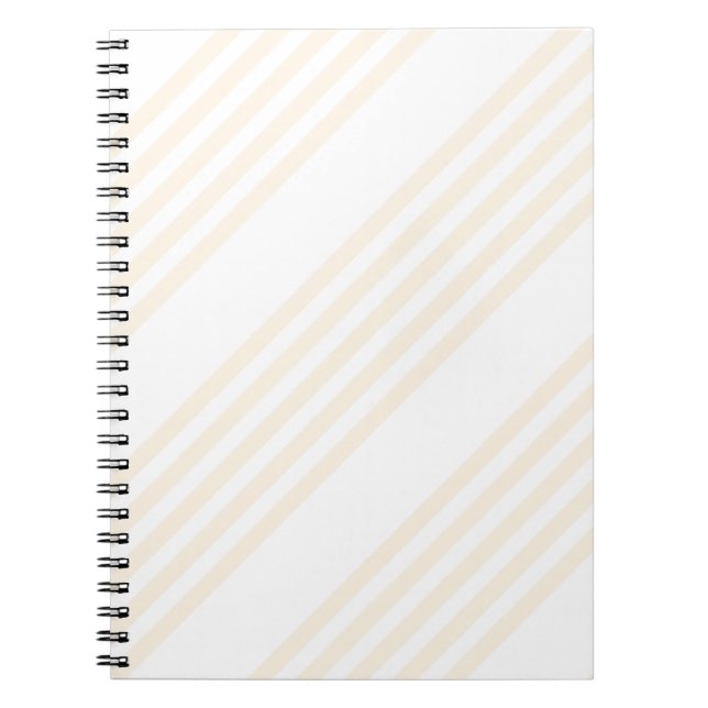 Carnet Motif à cinq rayures beige et blanc (Devant)