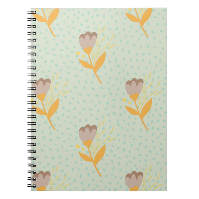 Carnet Motif à doodle fleur folk sans soudure. Main d (Devant)