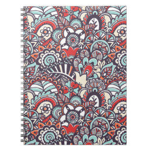 Carnet Motif à doodle floral Paisley