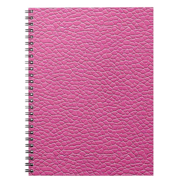 Carnet Motif à effet de cuir rose (Devant)