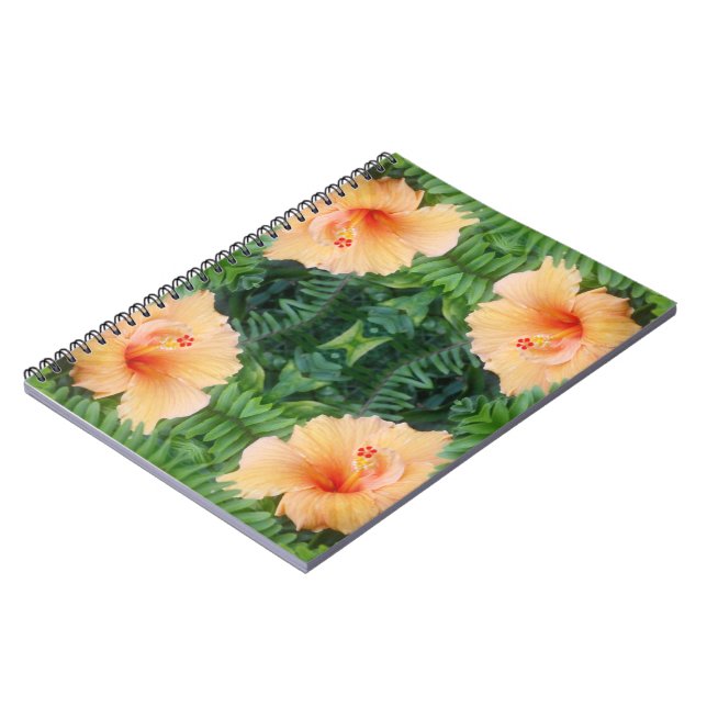 Carnet Motif à fleurs d'Hibiscus orange (Côté gauche)