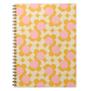 Carnet Motif à fleurs géométrique circulaire du milieu du