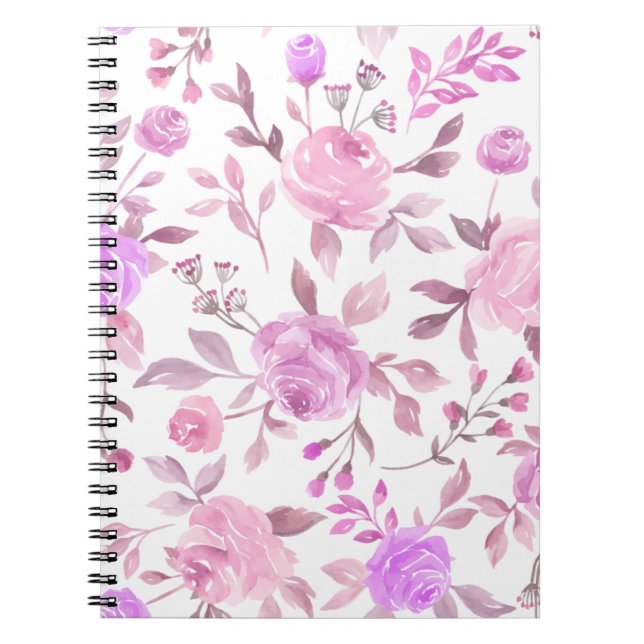 Carnet Motif à fleurs Pastel (Devant)