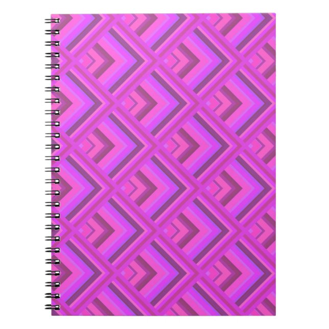 Carnet Motif à l'échelle des rayures roses (Devant)