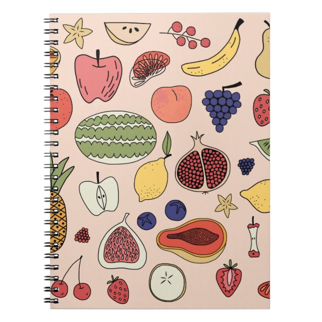 Carnet Motif à main de fruits (Devant)