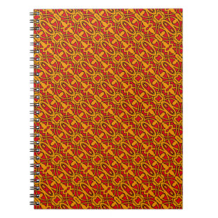 Carnet Motif à main orange et rouge