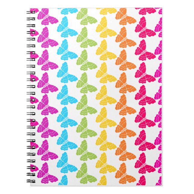 Carnet Motif à papillon arc-en-ciel coloré mignon (Devant)