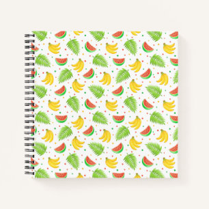 Carnet Motif à point de polka de fruits tropicaux