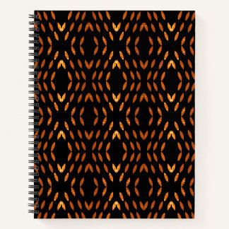 Carnet Motif à points abstraits noir et jaune