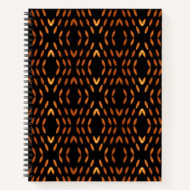Carnet Motif à points abstraits noir et jaune (Devant)
