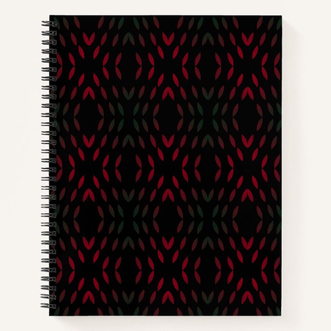 Carnet Motif à points abstraits noir et rouge (Devant)
