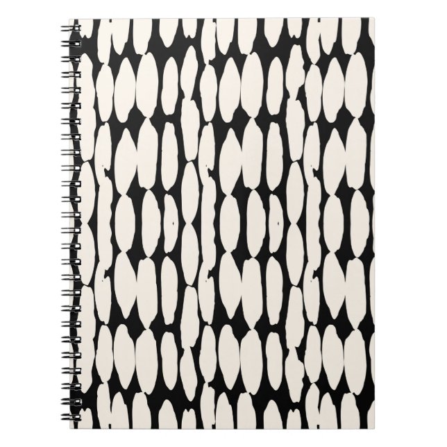 Carnet Motif à points noirs blancs. shibori encercle sans (Devant)