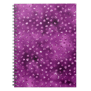 Carnet Motif à points polka pailletés ombrés violets Glam