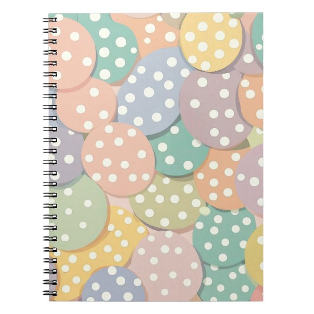 Carnet Motif à points Polka sans couleur pastel (Devant)