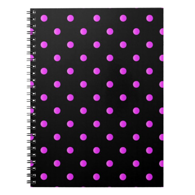 Carnet Motif à pois à fort contraste - Rose (Devant)