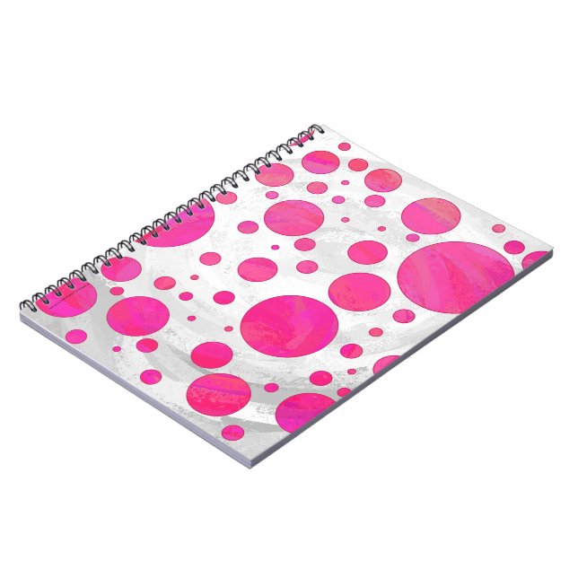 Carnet Motif à pois de passion rose (Côté gauche)