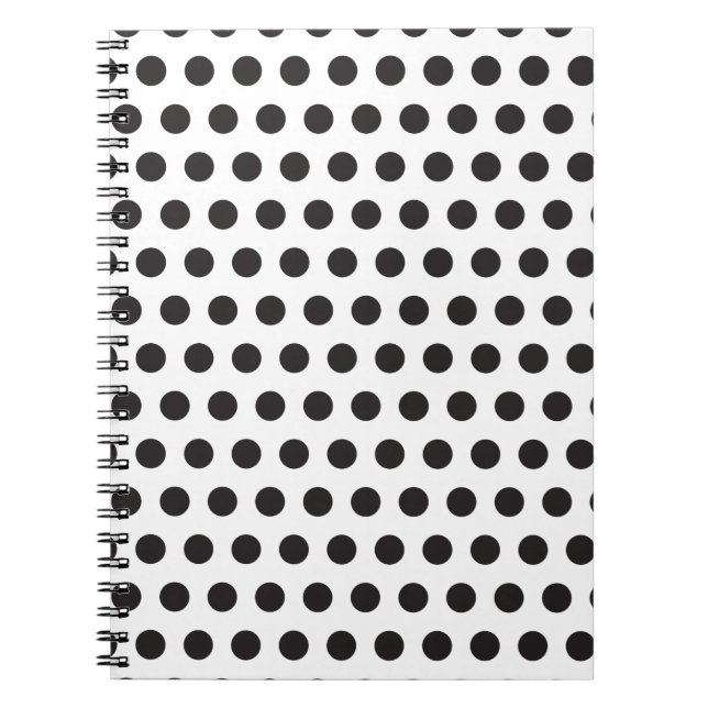 Carnet Motif à pois noir et blanc – Minimalisme classique (Devant)
