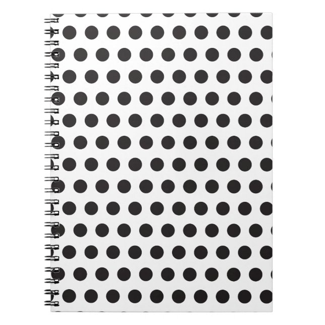 Carnet Motif à pois noir et blanc – Minimalisme classique (Devant)