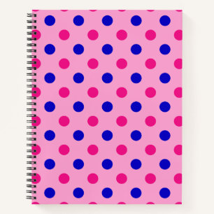Carnet Motif à pois rose bleu rose