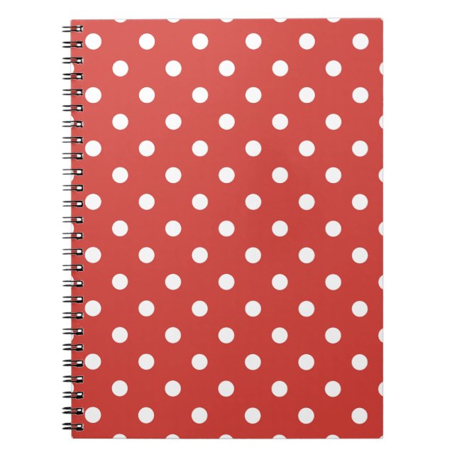 Carnet Motif à pois rouges et blancs (Devant)