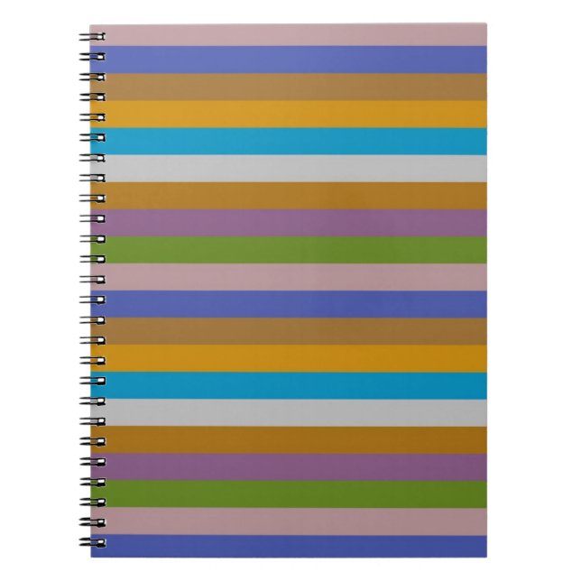Carnet Motif à rayures de couleur rétro (Devant)